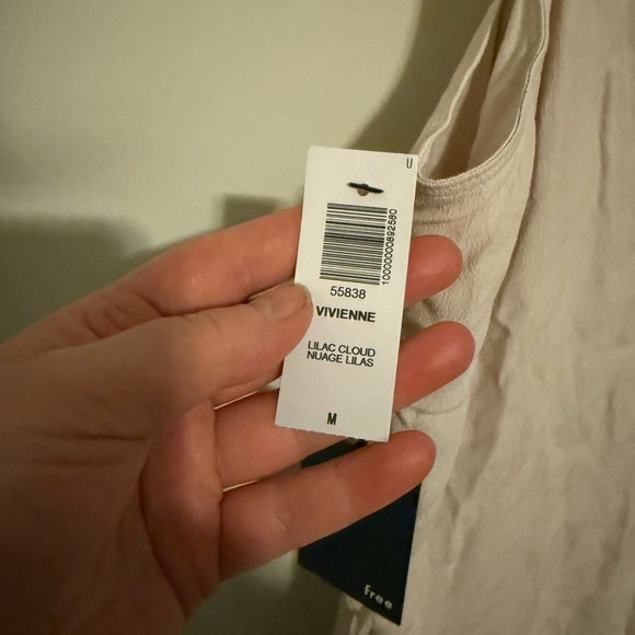 Wilfred Aritzia Pink/White Linen mini dress size medium - Picture 4 of 5